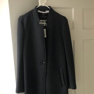 NANETTE LEPORE WOMENS SCUBA NOTCHED COLLAR COAT